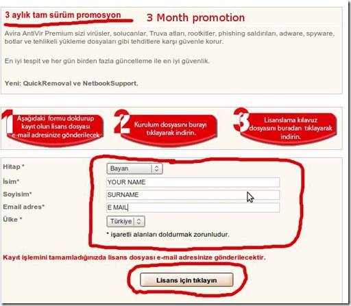 Avira Antivir 3 months promotion