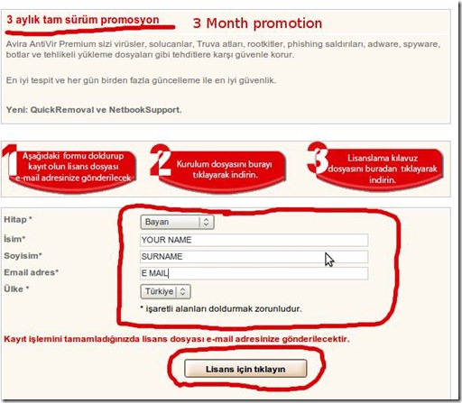 Avira Antivir 3 months promotion