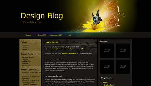 3 Columns blogger dark theme Design-Blog