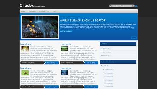 3 Columns blogger xml blue gamazine style template Chucky