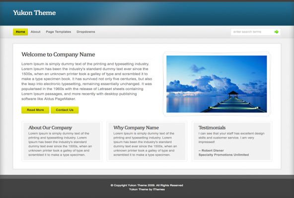 Free WordPress Business Blue Theme Template