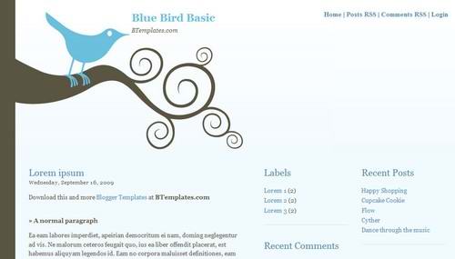 blogspot 3 Columns classic wordpress theme Bluebird-Basic