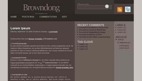 cool blogspot 3 Columns theme Browndong