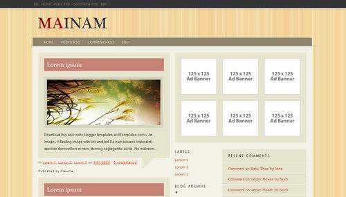 fresh 3 Columns blogspot xml template Mainam