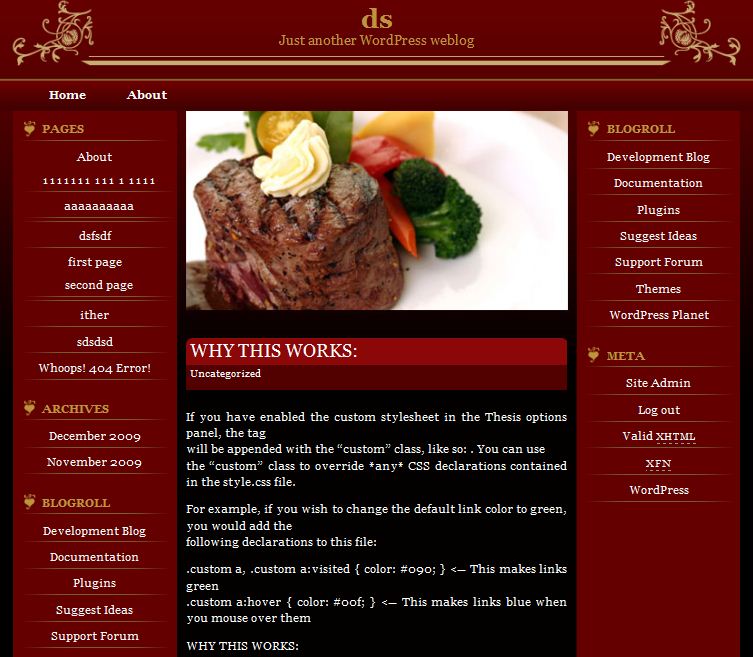 free restaurant wordpress theme