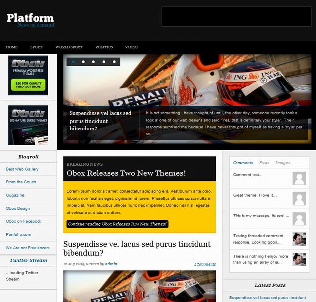 obox-design wordpress news theme