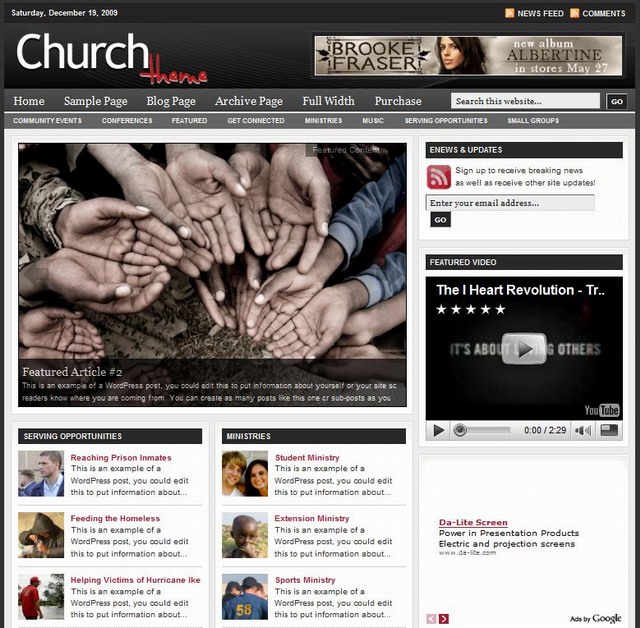 premium church wordpress theme