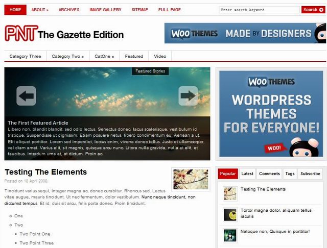 wordpress newspaper template the gazette