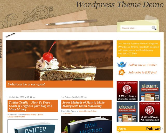 Free  Restaurants WordPress Theme