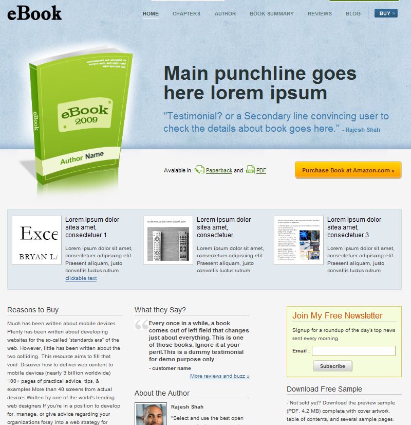 CMS wordpress business theme ebook