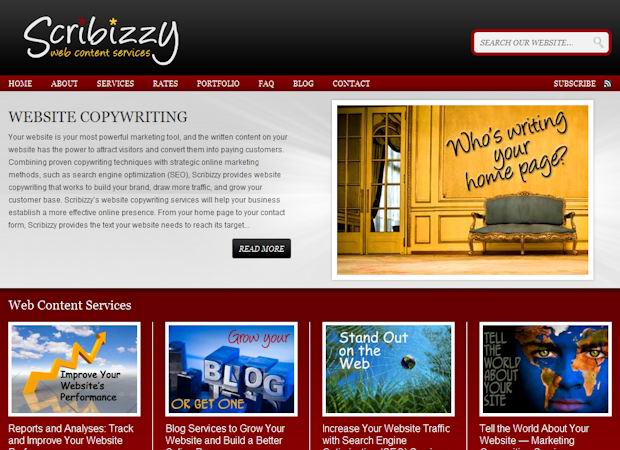 business cms wordpress template Scribizzy