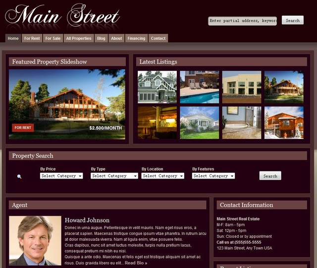 real estate agnet wordpress theme