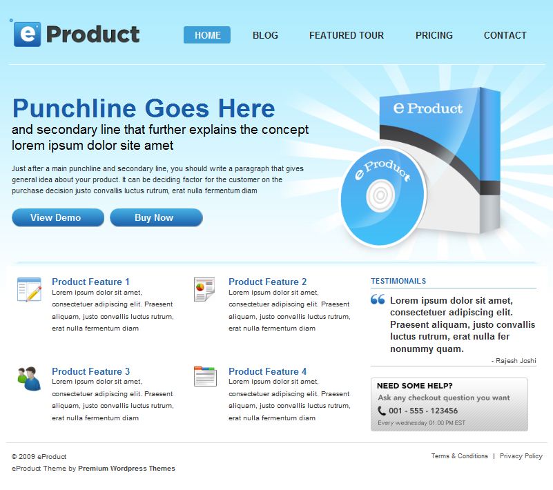 wordpress cms product sell theme eproduct