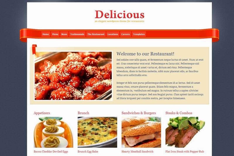 Restaurant wordpress food theme delicious