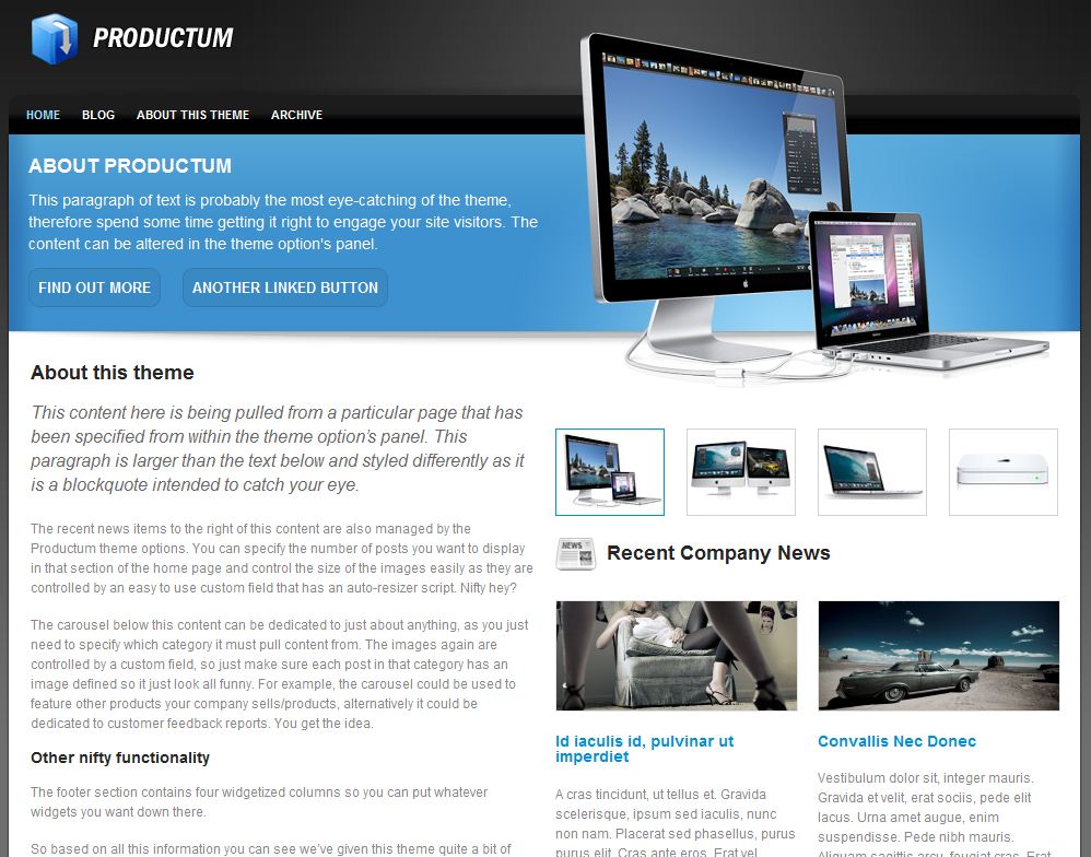 wp cms products theme productum