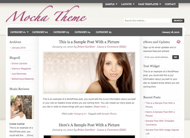 women mocha wordpress theme