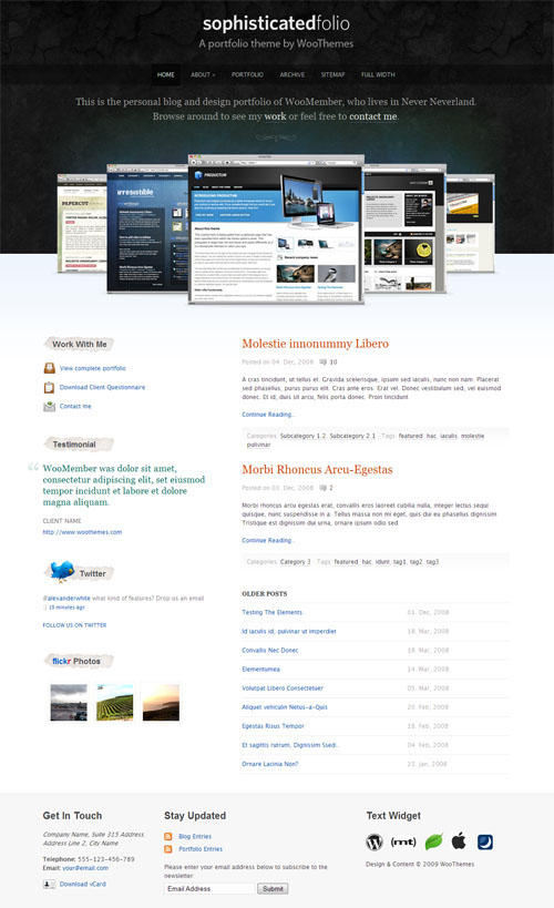 Sophisticated Folio WordPress Theme