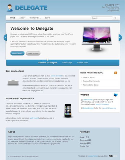 delegate wordpress theme