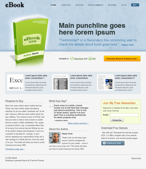 ebook wordpress theme