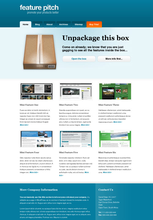 feature pitch wordpress theme