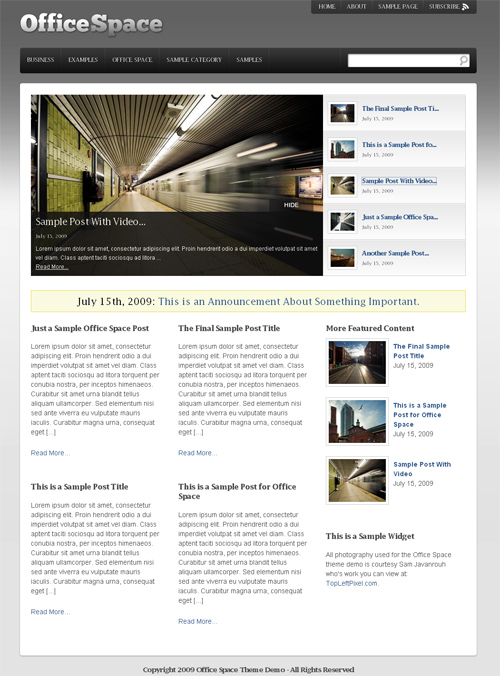 office space wordpress theme