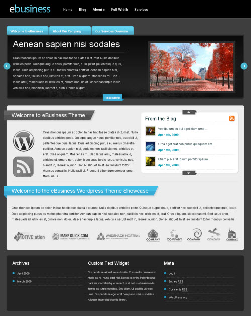 ebusiness wordpress theme elegant themes