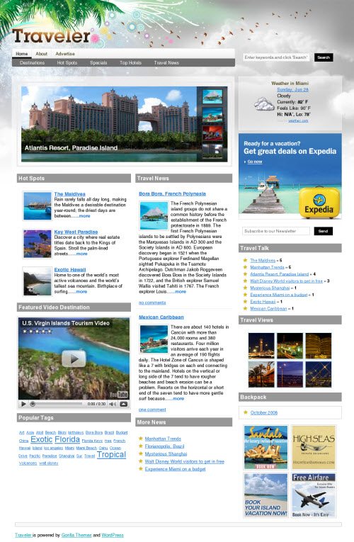 traveler wordpress magazine theme