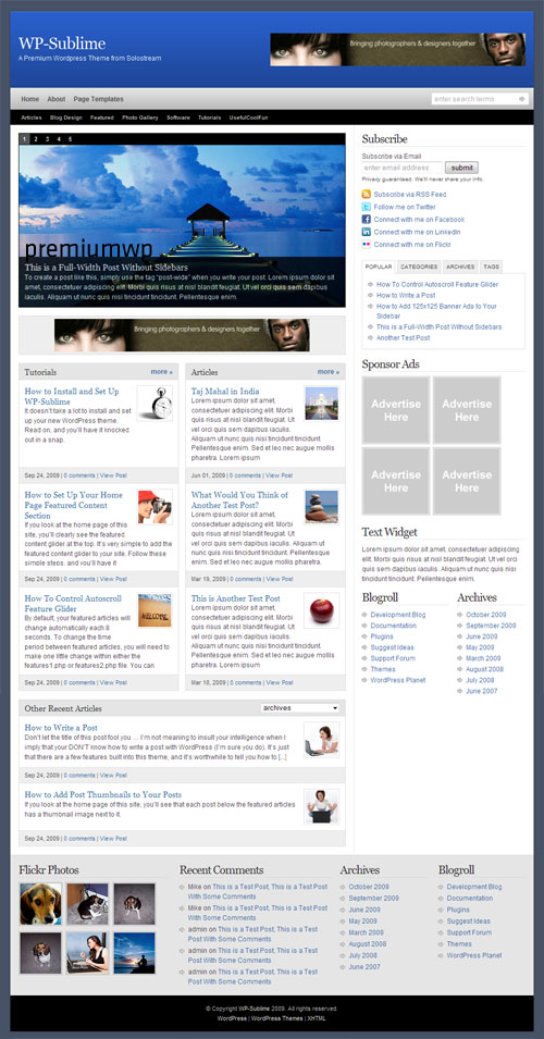 WP-Sublime Premium WordPress Theme