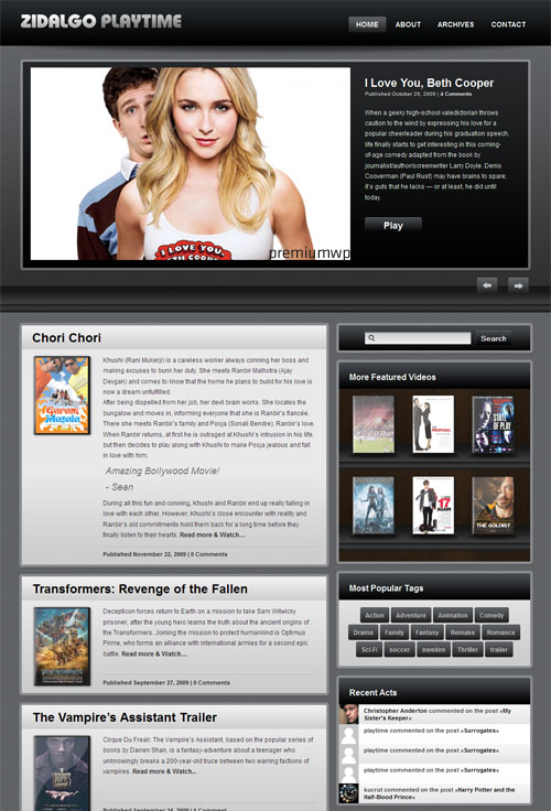 Playtime Video WordPress Theme