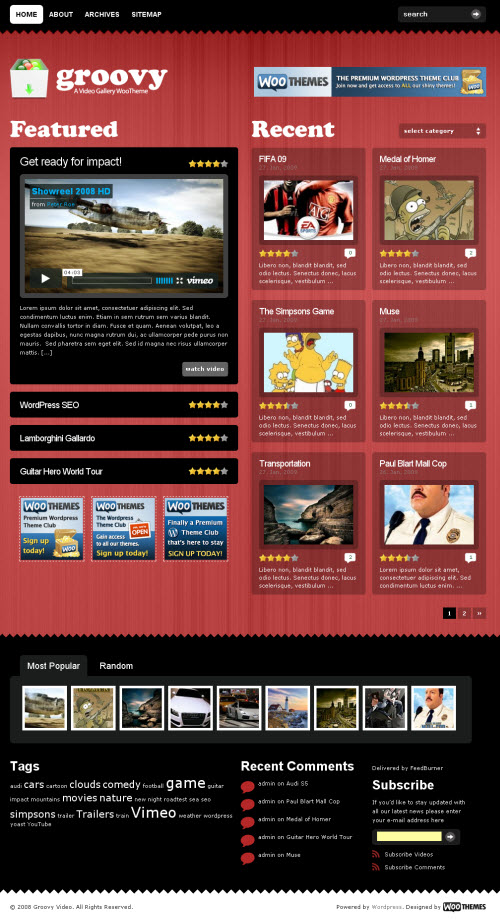 groovy video wordpress theme