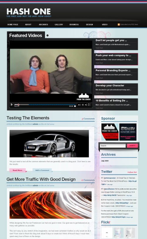 hash one wordpress theme