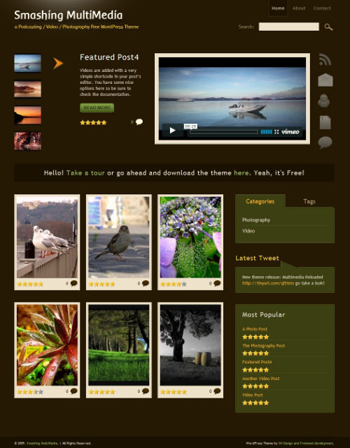 Theme-small in Free Podcasting, Video and Photography WordPress  Theme