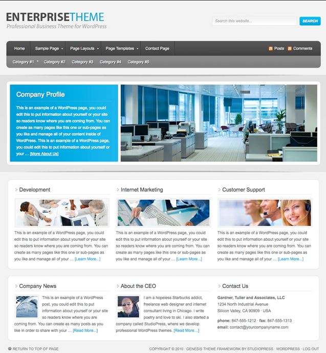 Enterprise wordpress theme studiopress