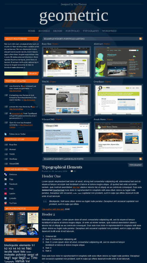 geometric wordpress theme