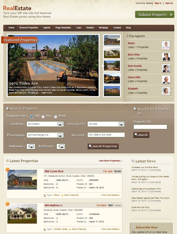 Templatic WordPress Theme for Real Estate Agent picture