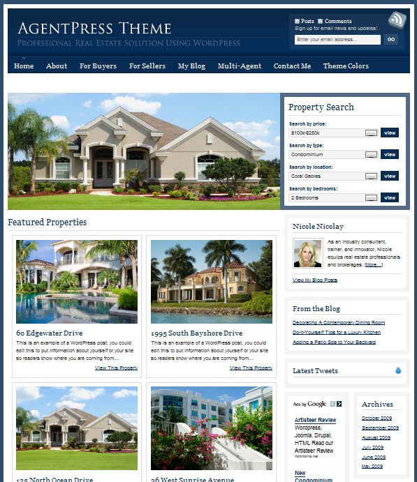 Real Estate AgentPress Theme picture