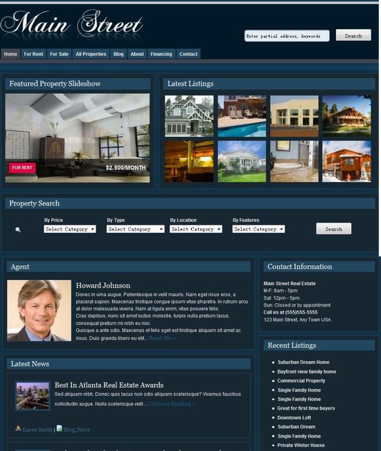 New Real Estate WordPress Theme Main Street picture