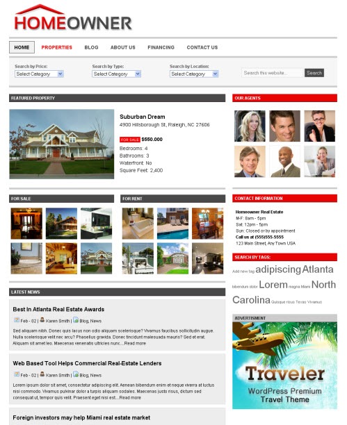 Cool Real Estate WordPress Theme Homeowner picture