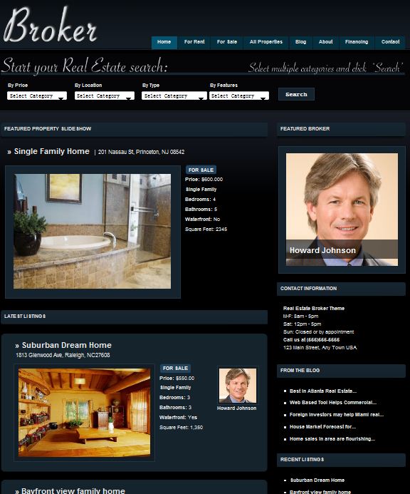 WordPress Real Estate Theme Broker picture