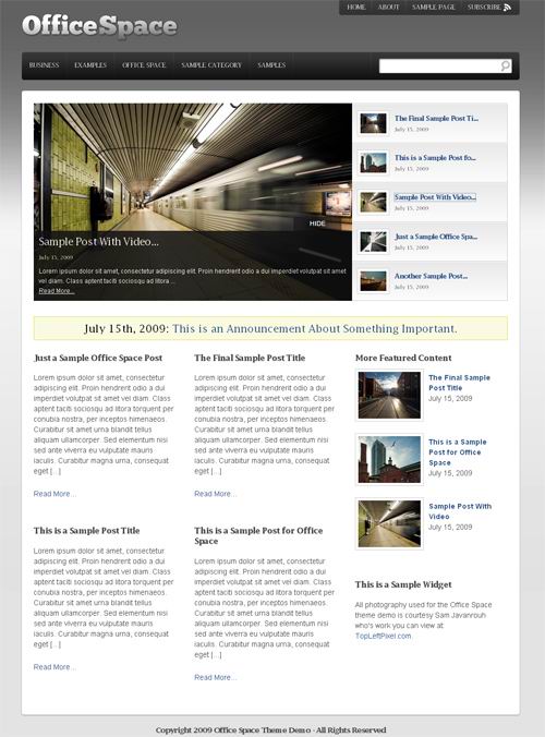 Press75 CMS WordPress Theme Office Space picture