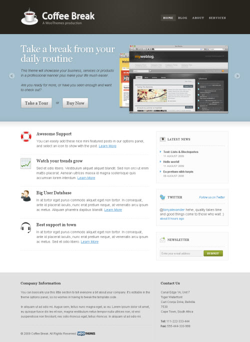 Classy Corporate/Business/Portfolio WordPress Theme Coffee Break  picture