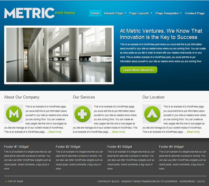 business cms wordpress theme metric picture