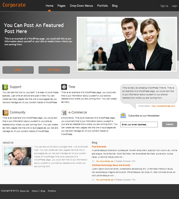 cms business wordpress theme