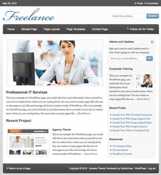 freelance wordpress cms theme picture