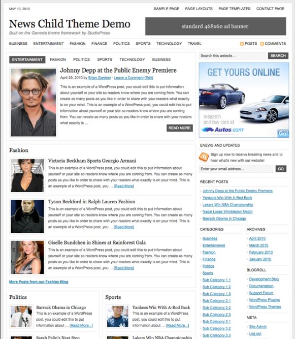 news wordpress theme picture