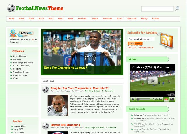 Free Football WordPress Theme picture