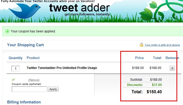 Tweet Adder Discount Coupon Code