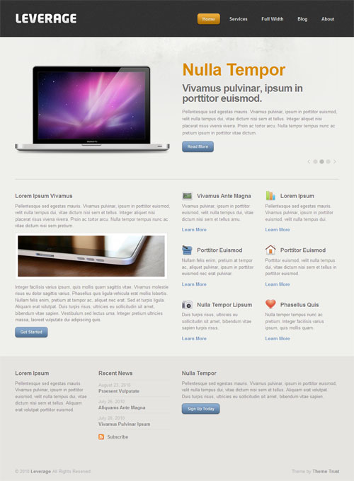 leverage wordpress theme