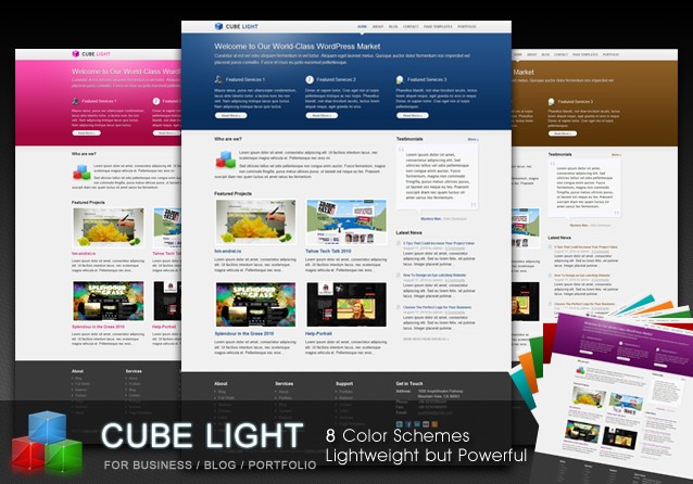 cubelight company wordpress theme