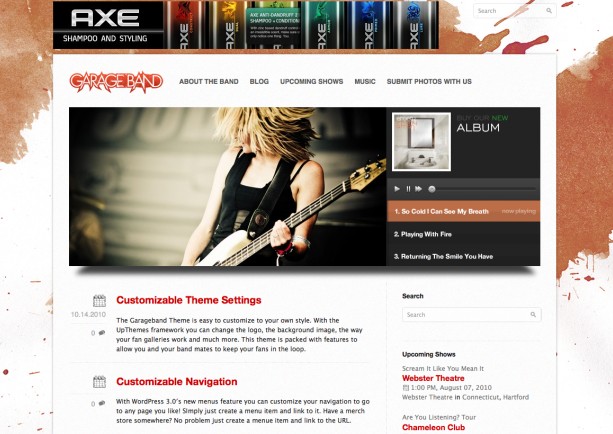 Clean Musicians Band WordPress Theme